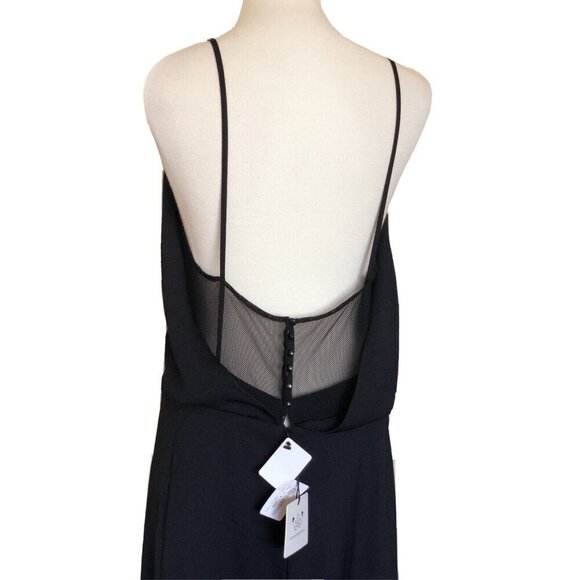 Six.Crisp.Days Nasty Gal Women's Black Deuces Are Wild Crepe Maxi Dress size L - Picture 6 of 16